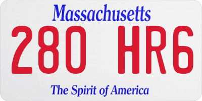 MA license plate 280HR6