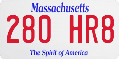 MA license plate 280HR8