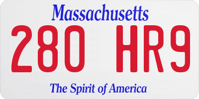 MA license plate 280HR9