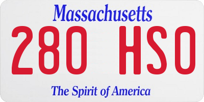 MA license plate 280HS0