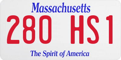 MA license plate 280HS1