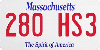 MA license plate 280HS3