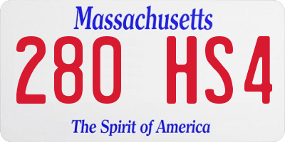 MA license plate 280HS4