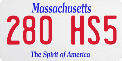 MA license plate 280HS5