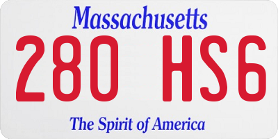 MA license plate 280HS6