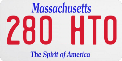 MA license plate 280HT0
