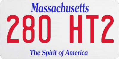 MA license plate 280HT2