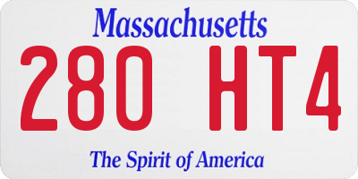 MA license plate 280HT4