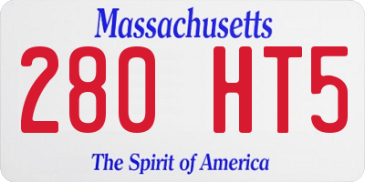 MA license plate 280HT5