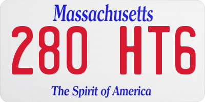 MA license plate 280HT6