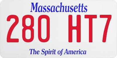 MA license plate 280HT7