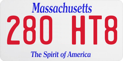 MA license plate 280HT8