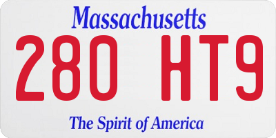 MA license plate 280HT9