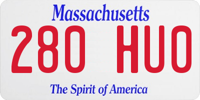 MA license plate 280HU0