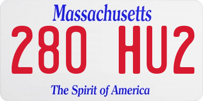 MA license plate 280HU2