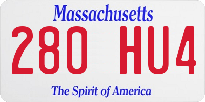 MA license plate 280HU4