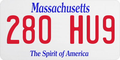 MA license plate 280HU9
