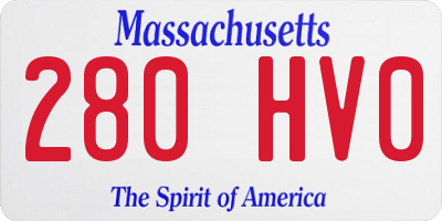 MA license plate 280HV0