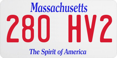 MA license plate 280HV2