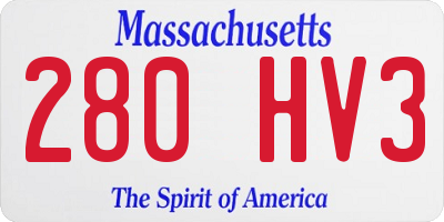 MA license plate 280HV3
