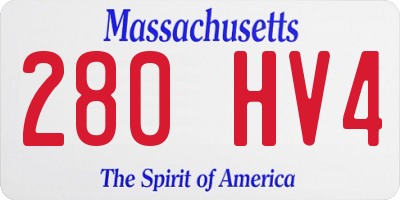 MA license plate 280HV4
