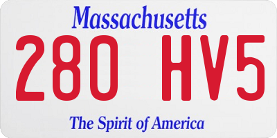 MA license plate 280HV5