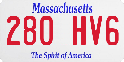 MA license plate 280HV6