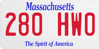 MA license plate 280HW0