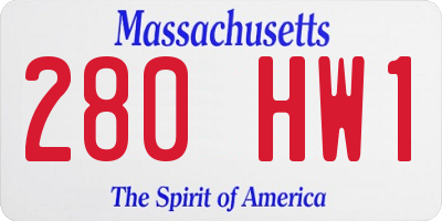 MA license plate 280HW1