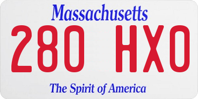 MA license plate 280HX0