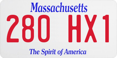 MA license plate 280HX1