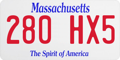 MA license plate 280HX5