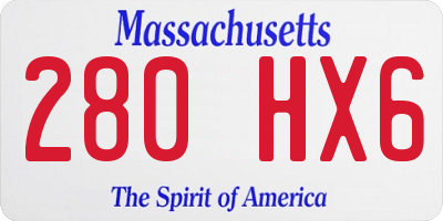 MA license plate 280HX6