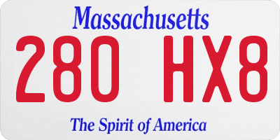 MA license plate 280HX8