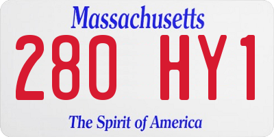 MA license plate 280HY1