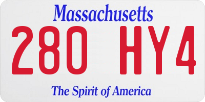 MA license plate 280HY4