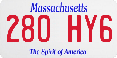 MA license plate 280HY6
