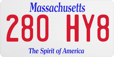 MA license plate 280HY8