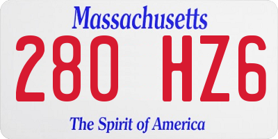 MA license plate 280HZ6