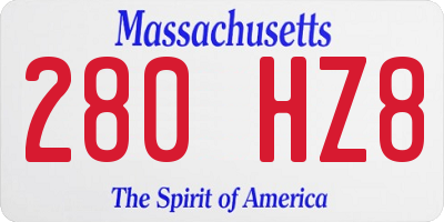 MA license plate 280HZ8