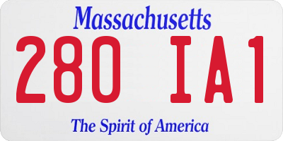 MA license plate 280IA1