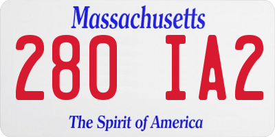 MA license plate 280IA2