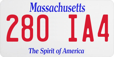 MA license plate 280IA4