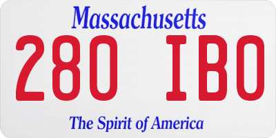 MA license plate 280IB0