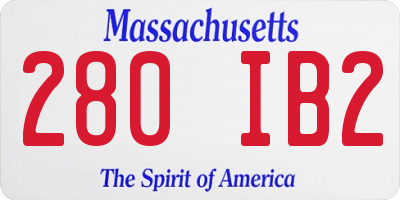 MA license plate 280IB2