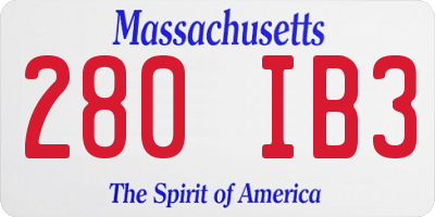MA license plate 280IB3
