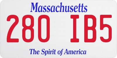 MA license plate 280IB5