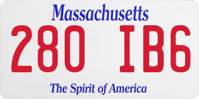 MA license plate 280IB6