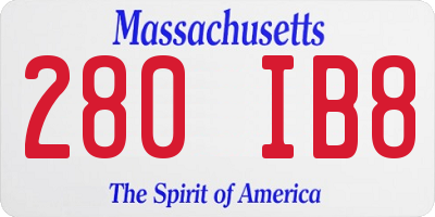 MA license plate 280IB8