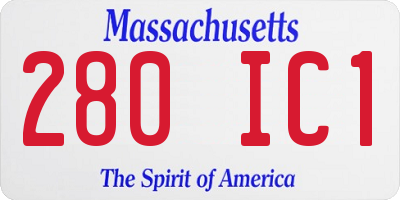 MA license plate 280IC1